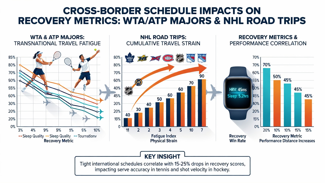 NHL players during cross-border road trips and tennis athletes managing recovery between international tournaments